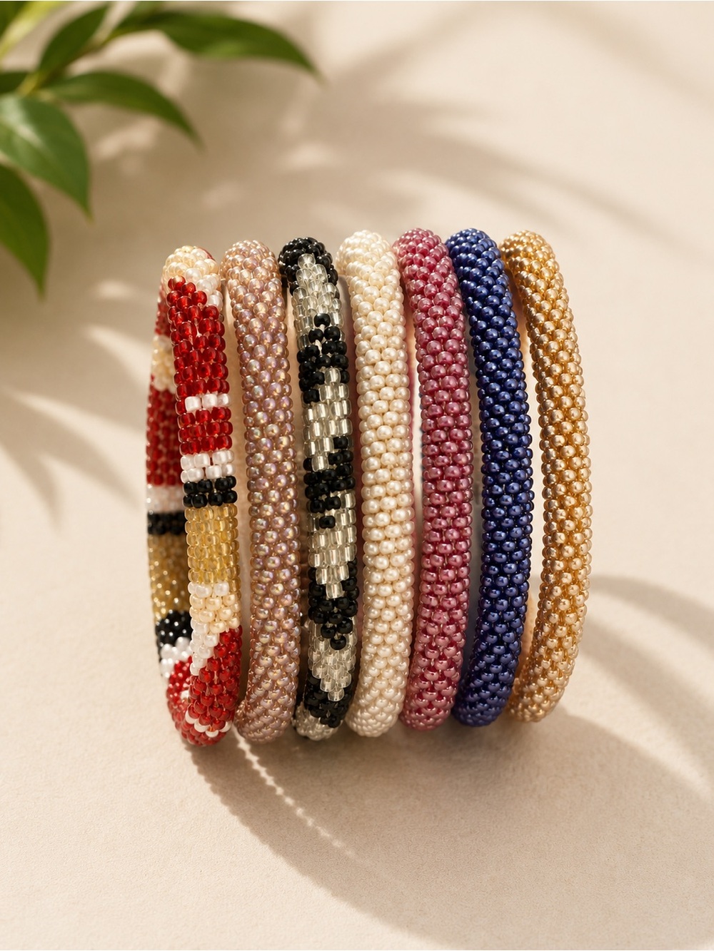 Beaded Stackable Bracelet Set - Multi Color